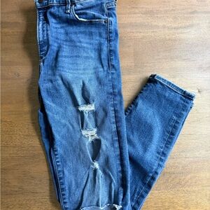 Abercrombie & Fitch Medium Blue Ripped Skinny Jeans